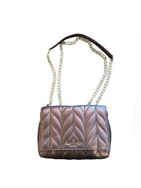 Kate Spade Quilted Leather Crossbody Bag Metallic Oak Women's Casual